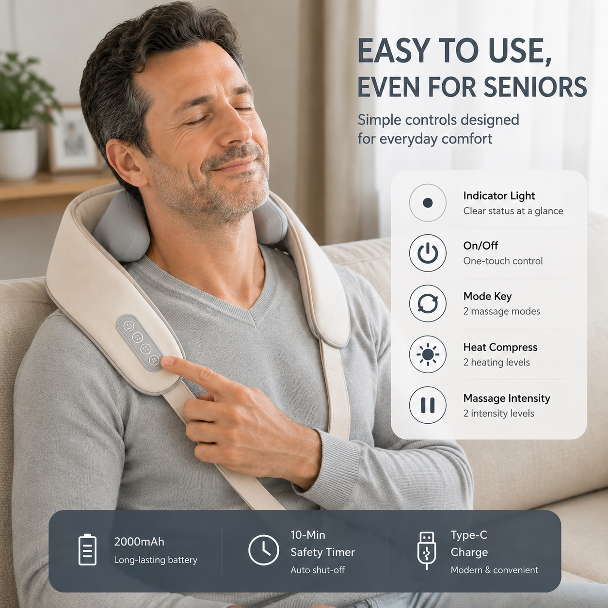 RELIORA NeckEase™ | Wearable EMS Neck & Shoulder Massager