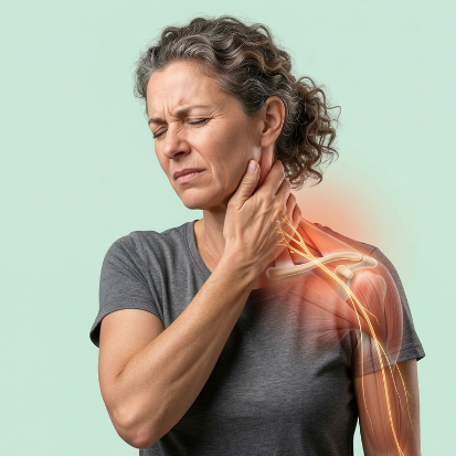 Neck Discomfort Spreading to Arms